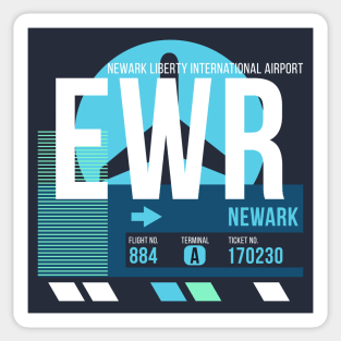 Newark (EWR) Airport // Sunset Baggage Tag Sticker